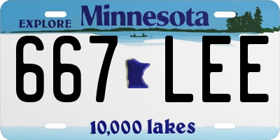 MN license plate 667LEE