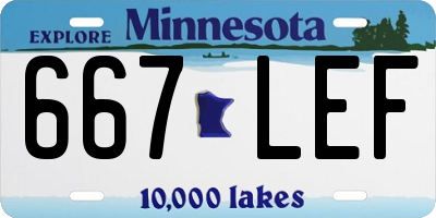 MN license plate 667LEF
