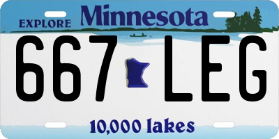 MN license plate 667LEG