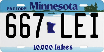 MN license plate 667LEI