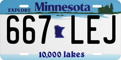 MN license plate 667LEJ