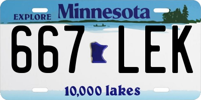 MN license plate 667LEK