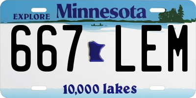 MN license plate 667LEM