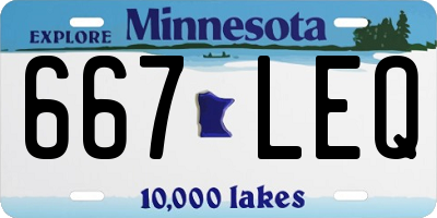 MN license plate 667LEQ
