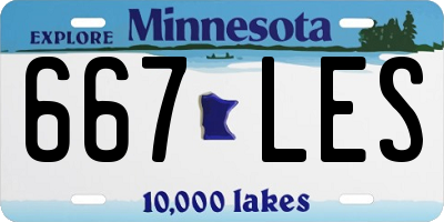 MN license plate 667LES