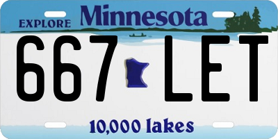 MN license plate 667LET