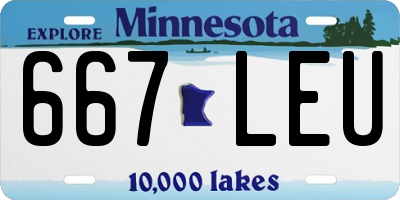 MN license plate 667LEU