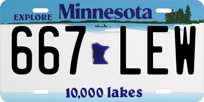 MN license plate 667LEW