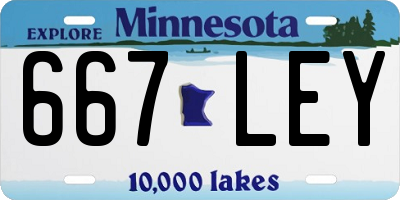 MN license plate 667LEY