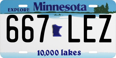 MN license plate 667LEZ