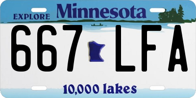 MN license plate 667LFA