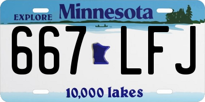 MN license plate 667LFJ