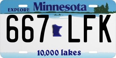 MN license plate 667LFK