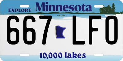 MN license plate 667LFO