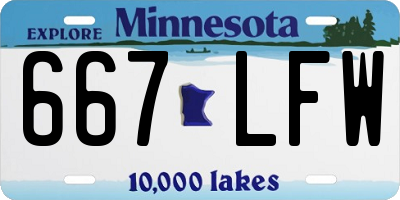 MN license plate 667LFW