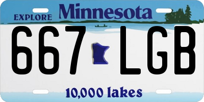 MN license plate 667LGB