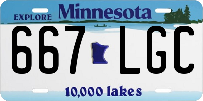 MN license plate 667LGC