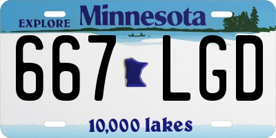 MN license plate 667LGD