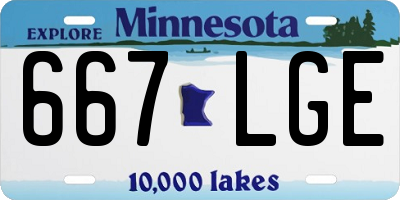 MN license plate 667LGE