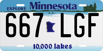 MN license plate 667LGF