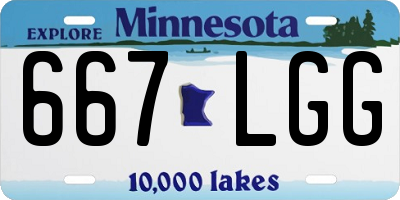 MN license plate 667LGG