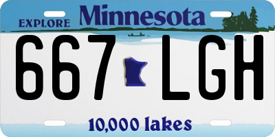 MN license plate 667LGH