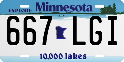MN license plate 667LGI