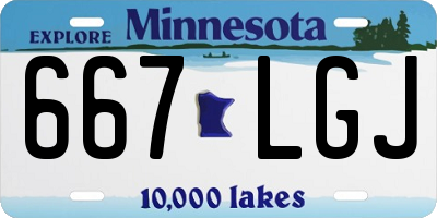 MN license plate 667LGJ