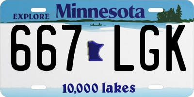 MN license plate 667LGK