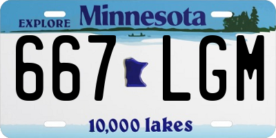 MN license plate 667LGM