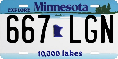 MN license plate 667LGN