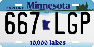 MN license plate 667LGP