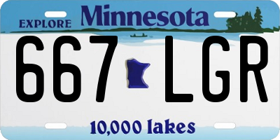 MN license plate 667LGR