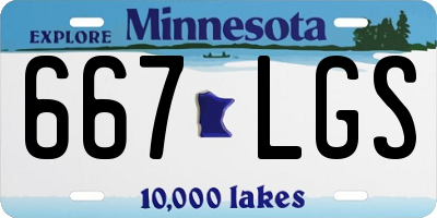 MN license plate 667LGS