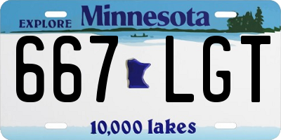 MN license plate 667LGT