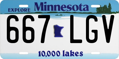 MN license plate 667LGV