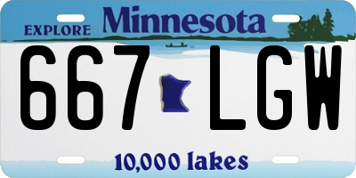 MN license plate 667LGW
