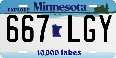 MN license plate 667LGY