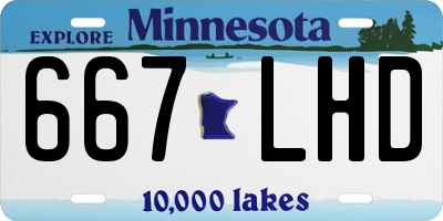 MN license plate 667LHD