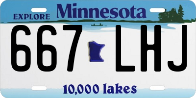 MN license plate 667LHJ