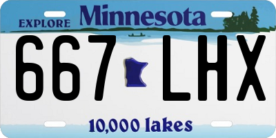MN license plate 667LHX