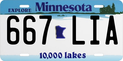 MN license plate 667LIA