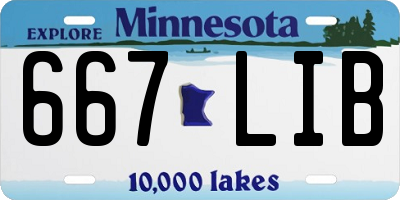 MN license plate 667LIB