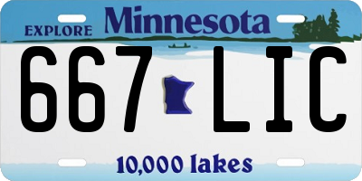 MN license plate 667LIC