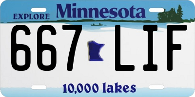 MN license plate 667LIF