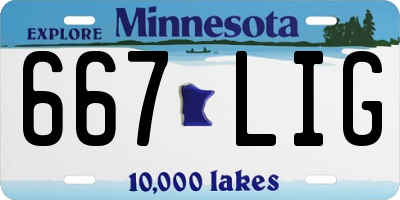 MN license plate 667LIG