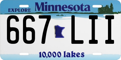 MN license plate 667LII
