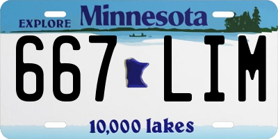 MN license plate 667LIM