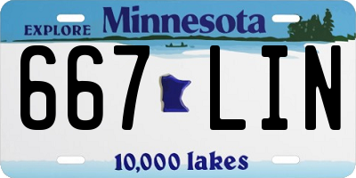 MN license plate 667LIN