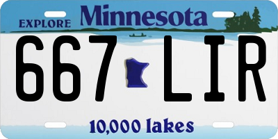 MN license plate 667LIR